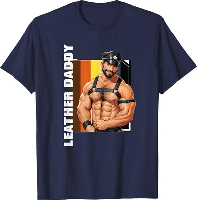 Retro Gay Daddy Leather Gay Biker - Bear Bearded Gay Pride T-Shirt