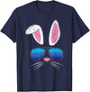 Easter Bunny Sunglasses Cute Rabbit Face Spring T-Shirt in Navy Blue