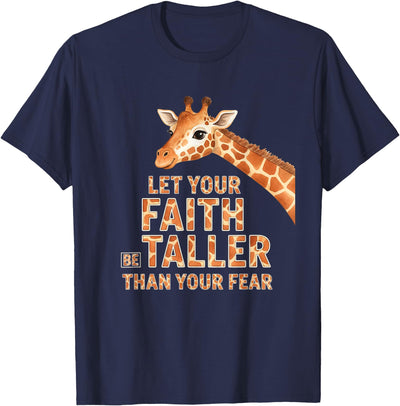 Let Your Faith Be Taller Than Your Fear Kids Giraffe Jungle T-Shirt
