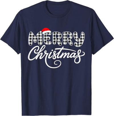Cow Merry Christmas't Shir't Merry Christmas Buffalo Black T-Shirt