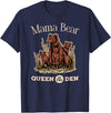 Mama Bear Queen of the Den Products Mama Bear Queen of the Den – Mother with Cubs and Family T-Shirt - Navy Blue