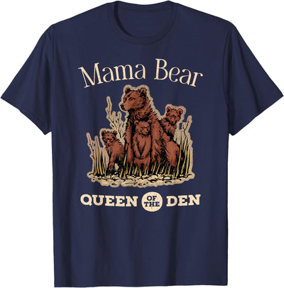 Mama Bear Queen of the Den – Mother with Cubs and Family T-Shirt