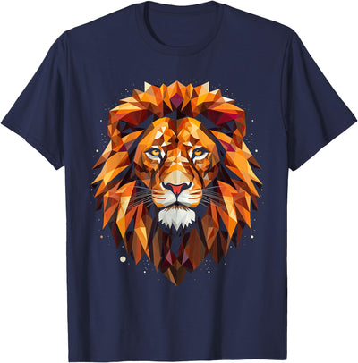 Lion colorful lions King Of Animals From Africa Polygon T-Shirt