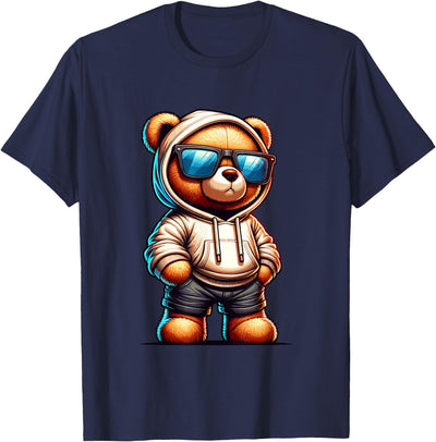 Teddy Bear Graphic Bears Cool Hip Hop Streetwear Colorful T-Shirt