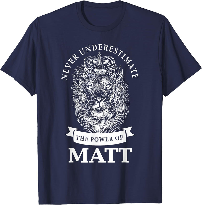 Gifts for Matt Matt Gift Name Lion T-Shirt - Navy Blue