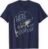 Classic Fishing Outdoors Designs Here Fishy Funny Fishing T-Shirt - Navy Blue