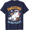 Cool Sweating Funny Summer Sweating Design Sweating in Weird Places Polar Bear Funny Sweating T-Shirt - Navy Blue