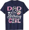 Funny Farm Cow Birthday Girl Matching Dad of The Birthday Girl Farm Cow 1st Birthday Girl T-Shirt - Navy Blue