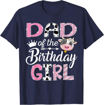 Funny Farm Cow Birthday Girl Matching Dad of the 1st T-Shirt