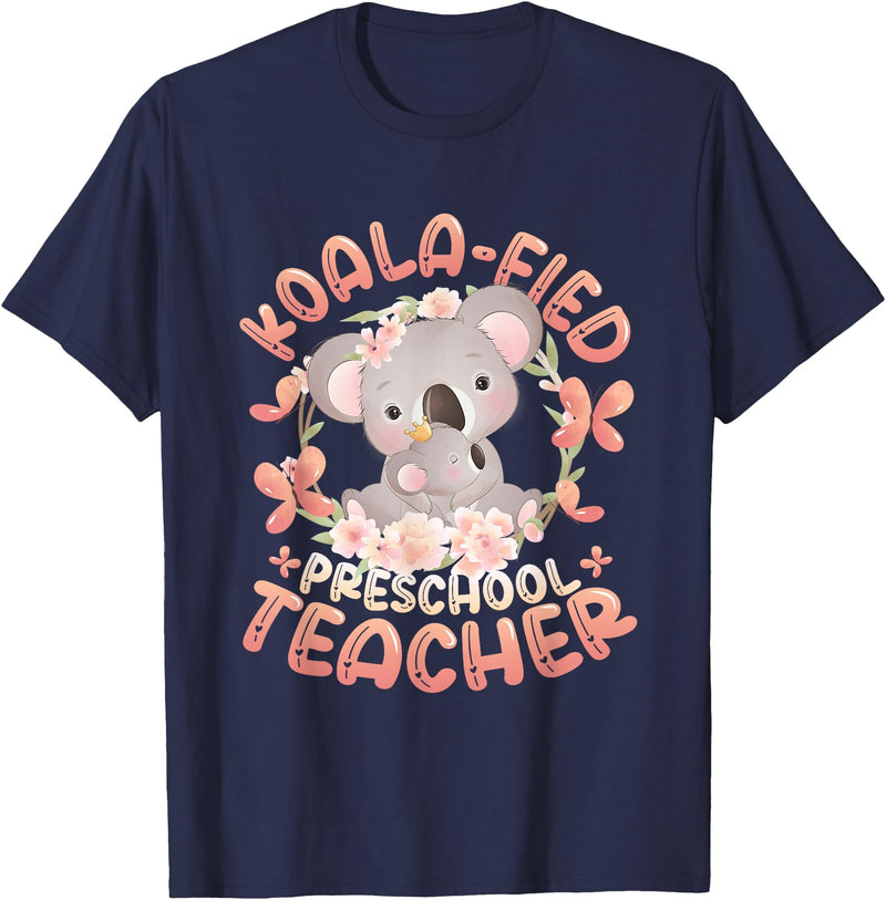 Preschool Teacher Gifts Koala-Fied Koala Proud Preschool Teacher T-Shirt - Navy Blue