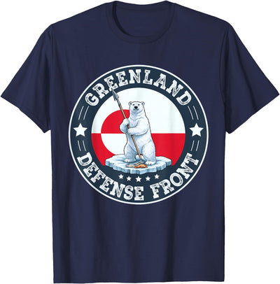 Greenland Defense Front Polar Bear Retro Tees Greenland Guard Polar Bear Spear Arctic Emblem T-Shirt