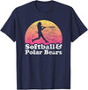 Softball and Polar Bears Apparel Co Softball and Polar Bears Women or Girls Polar Bear T-Shirt - Navy Blue