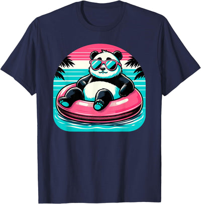 Pool Party Panda Pink Float Men Women Kids Funny Pool Panda T-Shirt