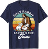 Silly Rabbit Easter Is for Jesus Easter Day Christian Bunny T-Shirt in Navy Blue