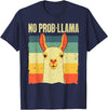 Funny Llama Gift Llama Lover Accessories & Stuff Cool Llama for Men Women No Prob Llama Alpaca Farming Animal T-Shirt - Navy Blue