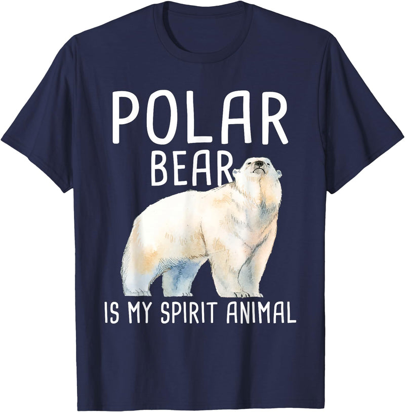 Funny Polar Bear Shirts Polar Bear is My Ghost Animal - Wildlife Lover Zookeeper T-Shirt - Navy Blue