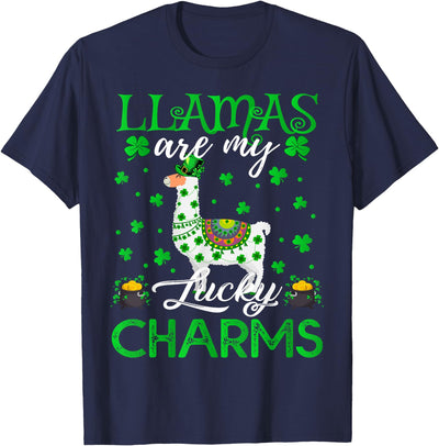 Llama St. Patrick's Day Gifts Llamas Are My Lucky Charms St. Patrick's Day T-Shirt