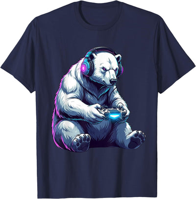 Funny Graphic Gamers tee Polar Bear Funny Video Games Polar Bear T-Shirt