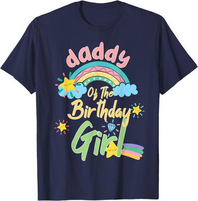 Birthday Girl Rainbow Matching Family Daddy Of The Birthday Girl Llama Matching Family T-Shirt
