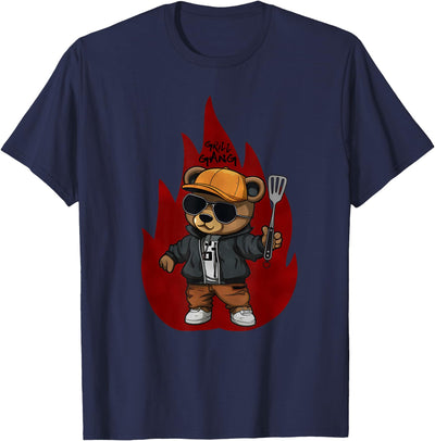 Grill Gang Teddy Bear Grilling BBQ Hip Hop Streetwear Men's T-Shirt