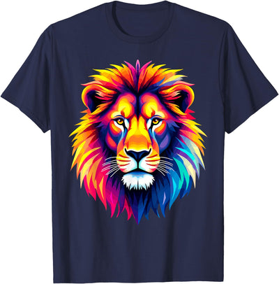 Lion Head Colorful Animal Lion T-Shirt