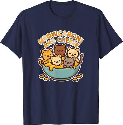 Meow Jokes and Puns Kitty Kitten Meow-caroni Mac and Cheese Cat Pun Funny T-Shirt