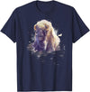 Rocky Mountain Wilderness designs Great Native American White Buffalo Sacred Spirit Animal T-Shirt - Navy Blue