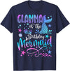 Birthday Mermaid Matching Family Tees Glamma of The Birthday Mermaid Matching 1St Birthday Girl T-Shirt - Navy Blue