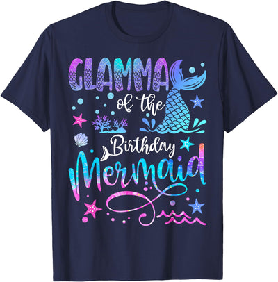 Birthday Mermaid Matching Family Tees Glamma of The Birthday Mermaid Matching 1St Birthday Girl T-Shirt