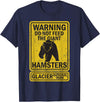 Montana Wildlife Nature Apparel Funny Glacier National Park Grizzly Brown Bear Souvenir Gift T-Shirt - Navy Blue