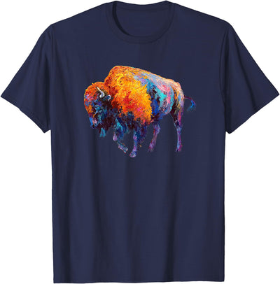 Cow Adult Black Small Fit Round Buffalo Plaid T-Shirt