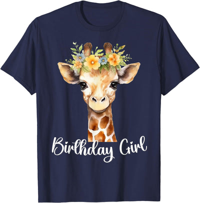Giraffe Birthday Girl Outfit for Wife Zoo Birthday Party T-Shirt