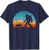 Bigfoot Walking Animal Lover Gifts Bigfoot Walking Pig Sasquatch Pig Lover T-Shirt - Navy Blue
