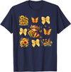 Coquette Bow Scottish Highland Cow Sunflower Shirt Baby Highland Cow With Sunflower Butterflies Farm Western T-Shirt - Navy