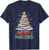 Mahjong Costumes Merry Mahjong Christmas Tree T-Shirt - Navy Blue