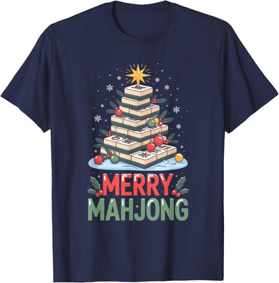 Mahjong Costumes Merry Mahjong Christmas Tree T-Shirt