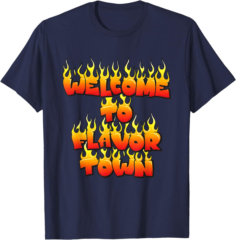 Halloween Flavor Town Welcome To Flavor Town Halloween T-Shirt - Navy Blue