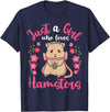 Hamster Just a Girl Who Loves Hamsters T-Shirt - Navy Blue