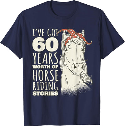Horse Riding Birthday Gifts For Women 60th Birthday Sixty - 60 Years Old Horse Rider T-Shirt