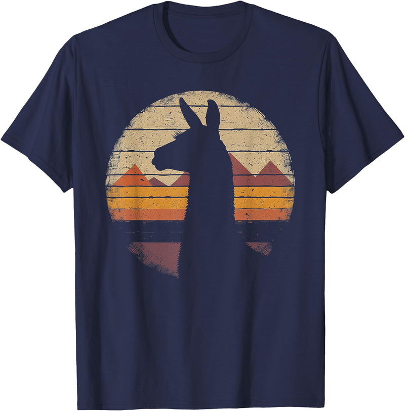 Llama Alpaca - Retro 70s 80s Graphic Vintage -2 Llama Alpaca - Retro 70s 80s Graphic Vintage Men Women Kids T-Shirt - Navy Blue
