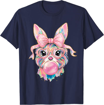 Rainbow Bunny Blowing Bubblegum T-Shirt