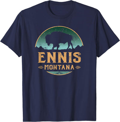 Cow Montana Wild West Ennis Montana Mt Buffalo Bison T-Shirt