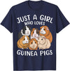 Funny Guinea Pig Lover Guinea Pigs Just a Girl Who Loves Guinea Pig T-Shirt - Navy Blue