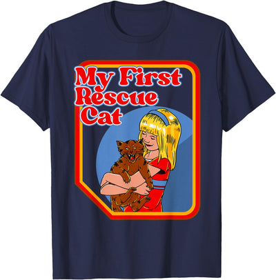 The Summoning Shirt Co. My First Rescue Cat Funny Dark Humor Shirts - Hilarious T-Shirt