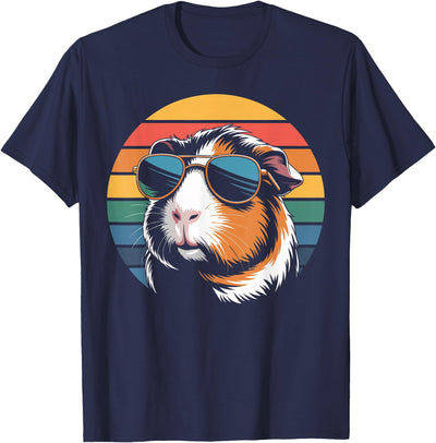 Retro Guinea Pig Sunglasses Flag T-Shirt