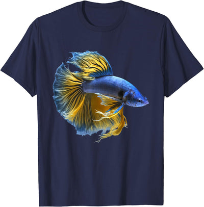 Yellow & blue Siamese fighting Betta fish Aquarium Owner T-Shirt