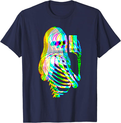 Selfies and Skeletons not only for Halloween Beautiful Selfie Female Skeleton T-Shirt