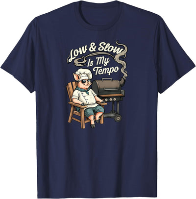 Low & Slow Is My Tempo Pig BBQ Smoker T-Shirt
