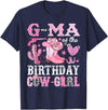 Pink Western Cowgirl Bday Party Family Matching G-Ma Of The Birthday Cow-Girl Rodeo Cowgirl Bday T-Shirt - Navy Blue