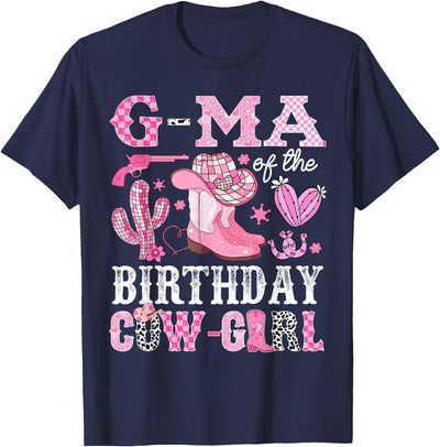 Pink Western Cowgirl Bday Party Family Matching Ma T-Shirt